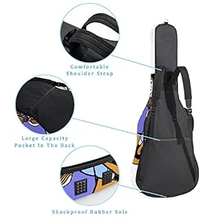Housse pour guitare acoustique Texture magique Rouge Épaisseur 1 cm, Multicolore 05, 42.9×16.9×4.7 in, Organiseur de sac - Les Beatles, Paul McCartney, John Lennon, RIngo Starr, George Harrison Housse pour guitare acoustique Texture magique Rouge Épaisseur 1 cm, Multicolore 05, 42.9x16.9x4.7 in, Organiseur de sac – Image 3
