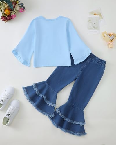 Image of Little Girls Clothes Kids Fall Winter Outfits Pant Set for Girl Age 4-8