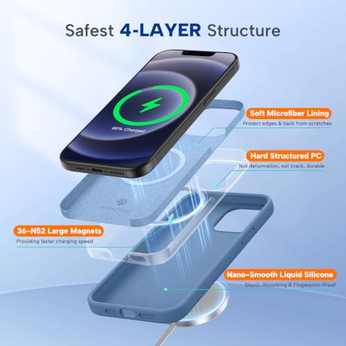 Image of Miracase Magnetic for iPhone 12 Case /iPhone 12 Pro Case, Glass Blue