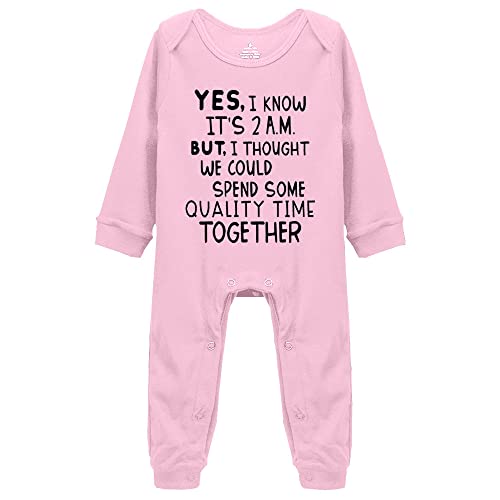 Yes I Know Its 2am Letter Print Infant Long Sleeve Bodysuits
