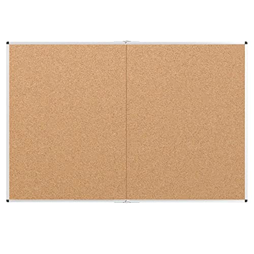 VIZ-PRO 72" x 48" Large Cork Bulletin Board, Foldable & Wall-Mounted Notice Pin Board with Silver Aluminum Frame, for School Home Office - 6' x 4' Corkboard