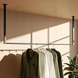 CLP Porte-manteau Fenton I Porte-manteau pour montage au plafond I Barre de penderie en m...