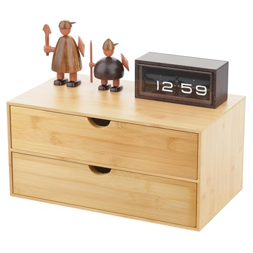 10 Best Bamboo Desk Organizers for a Stylish and Tidy Workspace 2 Neando Bamboo Desk Organizer with 2 Drawers