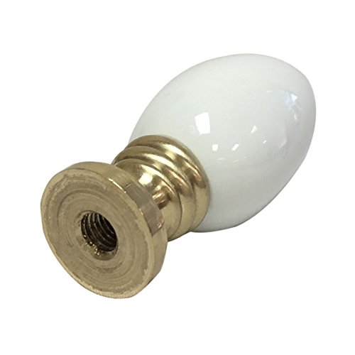 Image of Royal Designs, Inc. Ceramic Egg Shaped Lamp Finial for Lamp Shade, F-5048WH-2, White, Pack of 2