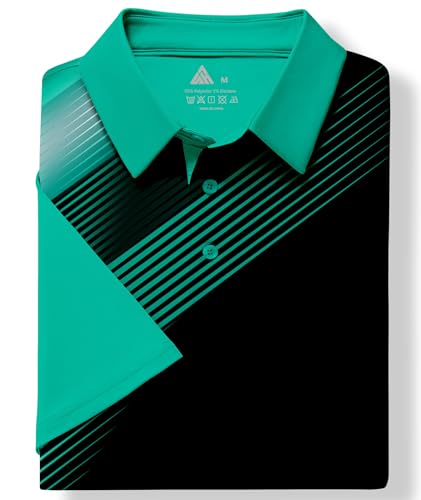 Mens Polo Shirts Short Sleeve Printed Quick‑Dry Golf Tops - image 4