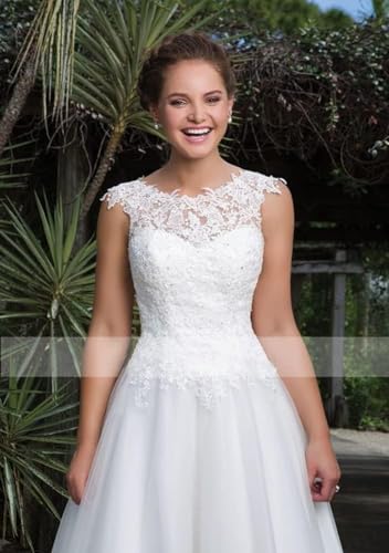Robe de mariée dos lacé ajustable en tulle pour éviter les retouches de taille
