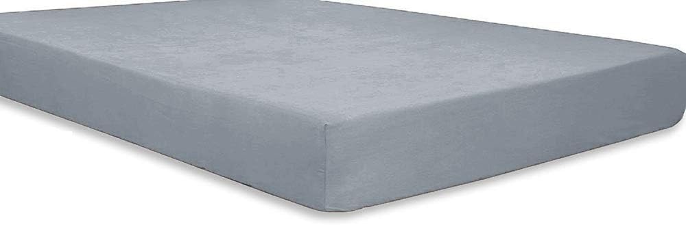 16-20 inches Extra Fit Deep Pocket 400 Thread Count 100% Pima Cotton Hotel Finish Adjustable Room 1-Piece- Fitted- Sheet Both Pattern Solid/Stripe (Queen, Stripe,Elephant Grey).