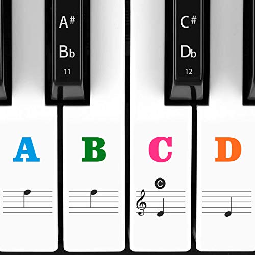 Piano Stickers for Keys, Eison Colorful Piano Keyboard Stickers for 88/61/54/49/37 Full Set