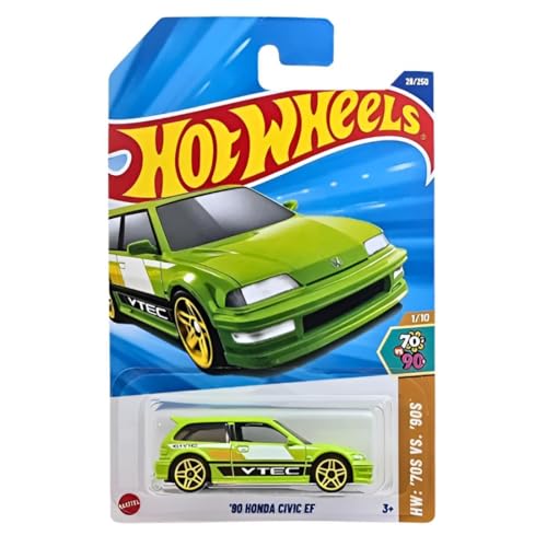 Image of Hot Wheels '90 Honda Civic EF, Green, 70s vs 90s Collection, 1 /10