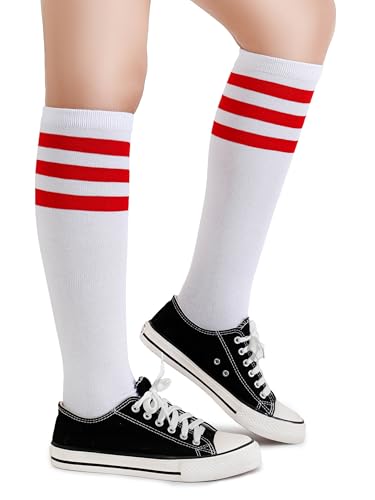 Henwarry Boys Girls Knee High Tube Socks Classical Stripes Cotton Soft Over the Calf Kids Tube Socks3
