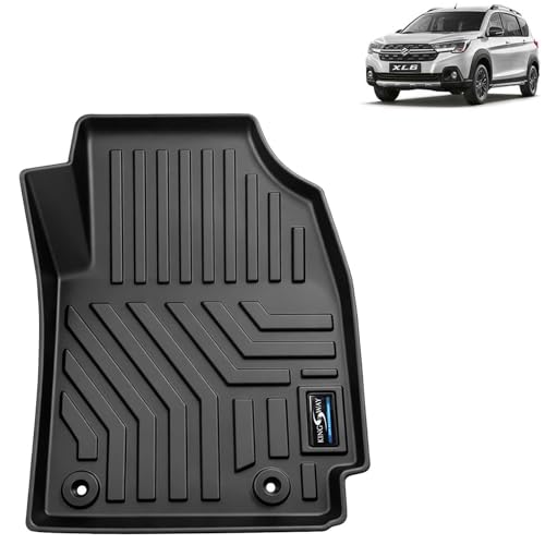 Image of KINGSWAY Accessories Custom-Fit TPE 5D Car Floor Mats Only Compatible with Maruti Suzuki XL6 | Year 2019 to 2022 | Set of 4 Pcs | All Weather Anti Slip Foot Mat | Black | 2 Years Warranty