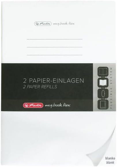 Herlitz 50034130 Refill for Flex Notebook, A5, 2 x 40 Blank Sheets, Pack of 1, White