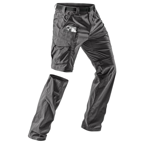 Hiking Pants Men Convertible Waterproof Quick Dry Outdoor Work Pants Big and Tall Military Hunting...