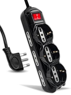 V-TAC Multipresa Elettrica Nera 9 Posti con Interruttore e Cavo 1,5mt - 6 Prese Laterali 10/16A Bipasso e 3 Frontali 10/16A Bipasso Shuko - Ciabatta per Casa, Ufficio - Spina 16A - Nero