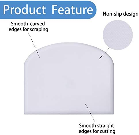 Fuyamp 3 Pcs Plastic Dough Scrapers, Professional Pastry Cutter Tool with Handle, Butter Cream Smoother Spatulas for Baking Bread, Pizza and Cake