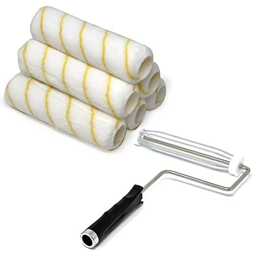 Allgala 6-Piece 9 Inch Shedless Paint Roller Cover With Roller Frame - Th10305 #TOP6