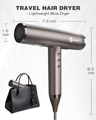 Image of slopehill Professional Ionic Hair Dryer, High-Speed Salon Blow Dryer, Lightweight Compact Hairdryer for Travel, Low Noise Quiet for Home