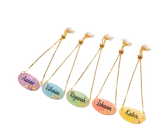 Badar Gift Resin Art Men Handmade Customized Design and Color Personalized Handmade Decorative Raksha Bandhan Multi Rakhi Festival Rakhi with Strong Thread Traditional Gift Rakhi For Brother (Pack of 1).-image-15