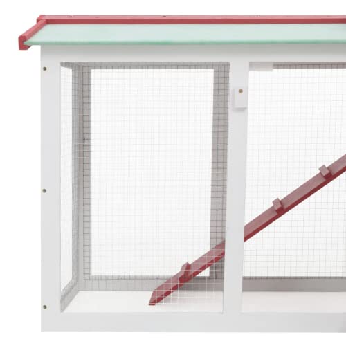 Dioche Huisdierenkooi, uv-bestendig konijnenhok van dierenhuid met uitneembaar uitneembaar dienblad voor kleine dieren voor cavia's - Afbeelding 5