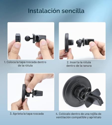 Cargador de coche inalámbrico magnético 15W compatible con iPhone 12 Pro, Mini y Max 6