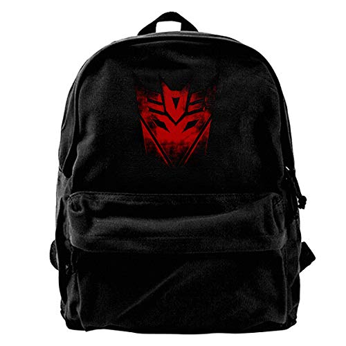 N   A Transformers Decepticons: Mochila escolar clásica negra para estudiantes y caminar
