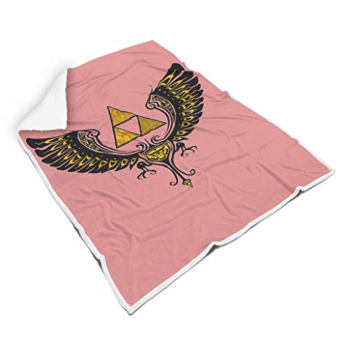 XHJQ88 - Albornoz con diseño de alas de Zelda con impresión de Sherpa de Gran tamaño, cómodo para el Amante del Juego, para el sofá o el sofá, Polar, Blanco, 60x80 Inch