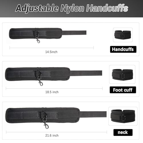 Sevenup Spreizstange-Bondage-Sexspielzeug mit Halskragen, Handgelenk- und Knöchelfessel-Sets, BDSM-Bondage-Set, verstellbares Handschellen-Kragen für erwachsene Paare – Bild 6