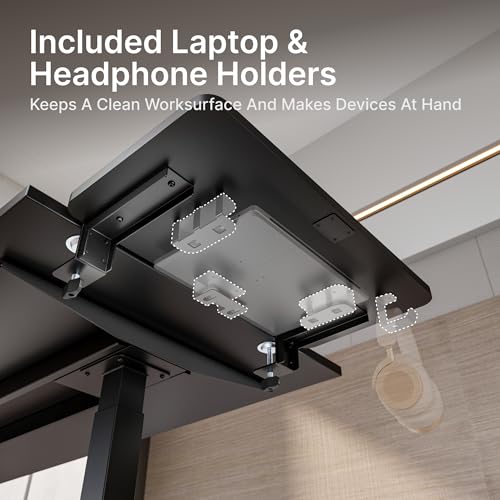Image of PEGZONE Desk Extender Tray, 24 inch x 12 inch, with Laptop Holder, Medium, Black