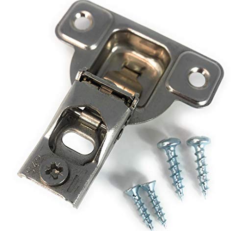 Salice E-Centra Nickel-Plated Metal 106-degree 9/16-inch Overlay Screw-on Face Frame Hinge with 2 Cams (10)