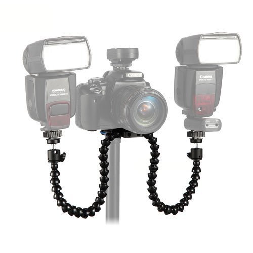 CowboyStudio Flexible Octopus Dual-arm Dual-shoe Flash Bracket Holder Mount for Macro Shot