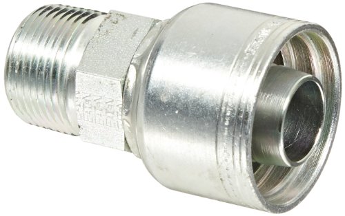 Image of Aeroquip 1AA16MP16 Carbon Steel Global TTC (Thru the Cover) Crimp Hose Fitting Male Pipe, Straight, 1 inch Hose ID, 1 inch - 11-1 /2 Thread