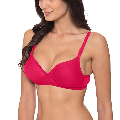Image of Komli - Heavily Padded Push-Up Bra - Cotton Rich - Balconette - 3 /4th Coverage, Seamless, Wireless, Multiway Straps - T-Shirt Bra
