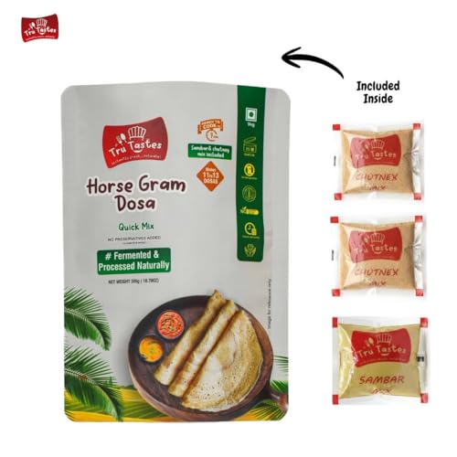 Image of Tru tastes Dosa Quick Mix - Breakfast Mix | Quick Breakfast | Instant Ready to Cook Mix | Ready-To-Make South Indian Breakfast (Horse Gram Dosa)