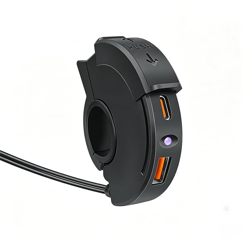 Cargador USB Moto para Peugeot XPS 50 2006-2010, Puertos de Carga duales USB-A y Tipo-C, Cargador de Teléfono para Motocicleta ATVs Tricycles