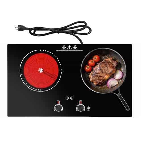 Image of Electric Cooktop, 4000W Countertop Electric Stove Top with 9 Power Settings, Keep Warm Mode - Cooktop Burner for Apartment, Dorm & Small Kitchen