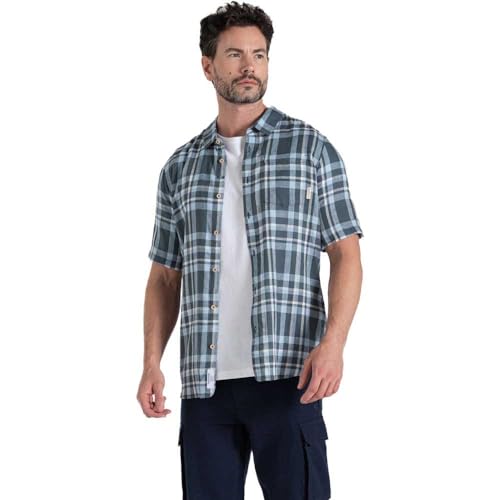 Craghoppers Men's NosiBotanical Cartwright Short Sleeve Shirt, blue, XX-Large