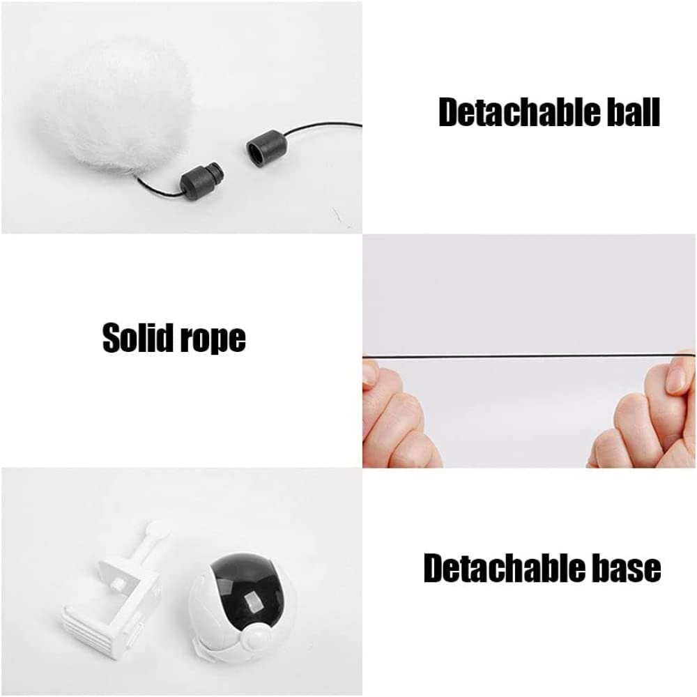 Jouet pour chat interactif GANDUNQIjouet pour chat | jouet de levage Yo-Yo | ballon rotatif électrique à levage automatique | jouets drôles pour animaux de compagnie | rose/blanc (sans batterie)-white