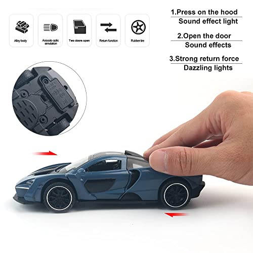 Image of 1:32 Maclaren Senna Sports Model Exclusive Alloy Diecast Pull Back Toy car with Openable Doors & Light Music Toys for Kids Boy Girl Gift (:32 Maclaren Senna -Random Color)
