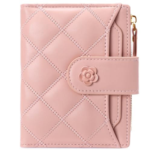 Image of RNIEGA Small Wallets for Women Leather Bifold Wallet Women RFID Blocking Purse Credit Card Holder with 15 Card Slots and ID Window Coin Pocket