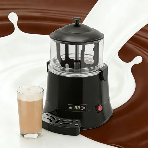 WANGYYDS Dispensador De Chocolate Caliente Comercial Mejorado 600 W, Temperatura 30-90 ℃, Máquina De Bebidas Calientes De Acero Inoxidable con Grifo, para Chocolate, Cacao, Té con Leche 5L/1.32gal