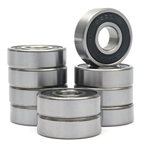 CNXBB 10 PCS 6000-2RS Double Rubber Sealed Deep Groove Ball Bearings 10x26x8mm, Deep Groove Ball Bearing ABCE-3 Pre-Lubricated, Chromium Bearing Steel (6000-2RS, 10)
