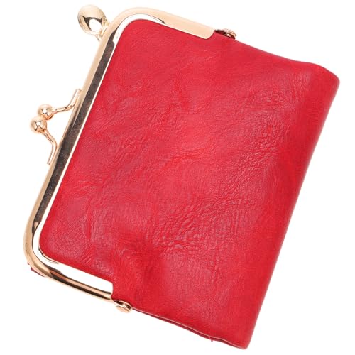 Monedero pequeño retro para mujer en PU rojo y ligero