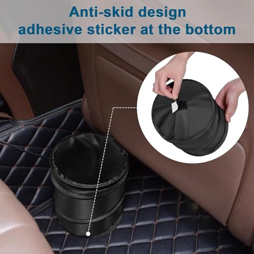 Image of TAZLYN car mini car dustbin Foldable Waste Bin Garbage Storage for Car accessories Trash Bin Can Holder dustbin bags small garbage bags Foldable mini car dustbin Cars, Home, Office,(Black Pack 1)