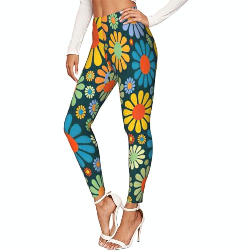 Leggings elásticos de mujer mallas estampadas hippies pantalones deportivos opacos