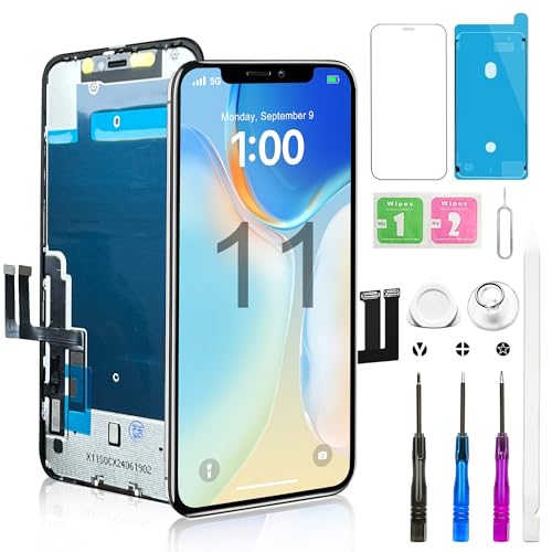 for iPhone 11 Screen Replacement Kit Full FHD LCD Display with Repair Tool - Compatible with Model A2111/A2223/A2221 (6.1 Inch)
