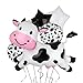 Big Cow Foil Balloons Giant Cow Shape Mylar Balloon Baby Shower Girl Boy One 1st 2nd Birthday Decoration Barnyard Farm Animal Western Cowboy Theme Party Decor Supplies 5 Pcs