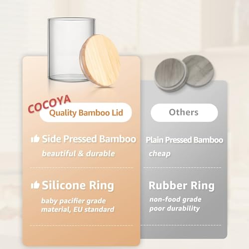 Bocaux de conservation en verre 200ml avec couvercle en bambou pour épices - 5