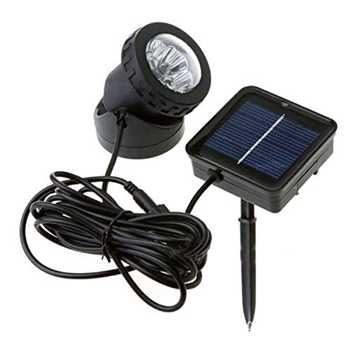 KINGCOO Luce Solare Subacquea per Laghetto, Impermeabili 6LED Lampade Sommergibili Proiettore Faretto Faretto Acquario Luce per Giardino Piscina Cortile Paesaggio Illuminazione Esterna (Bianco caldo)
