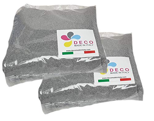 Arena Colorida para Decoraciones 0,3/0,7 mm Paquete de 2 kg (Gris)
