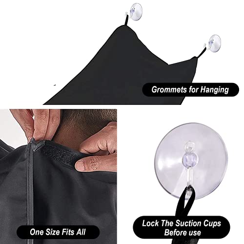 Beard Bib Beard Apron ,Waterproof Beard Apron Cape Grooming Set For Trimming,With 4 Suction Cups Best Gift For Boyfriend/ Husband/Fathers Day/Anniversary/Christmas Stocking Stuffers-Black (Black) #TOP6